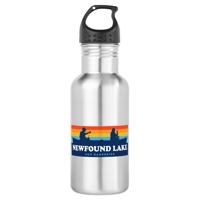 Newfound Lake New Hampshire Canoe 532 Ml Water Bottle (Front)
