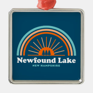 Newfound Lake New Hampshire Rainbow Metal Ornament