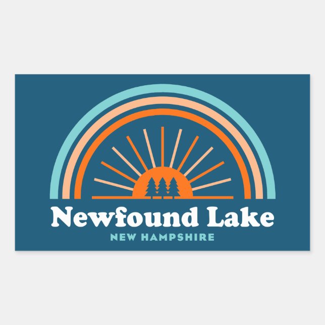 Newfound Lake New Hampshire Rainbow Sticker (Front)