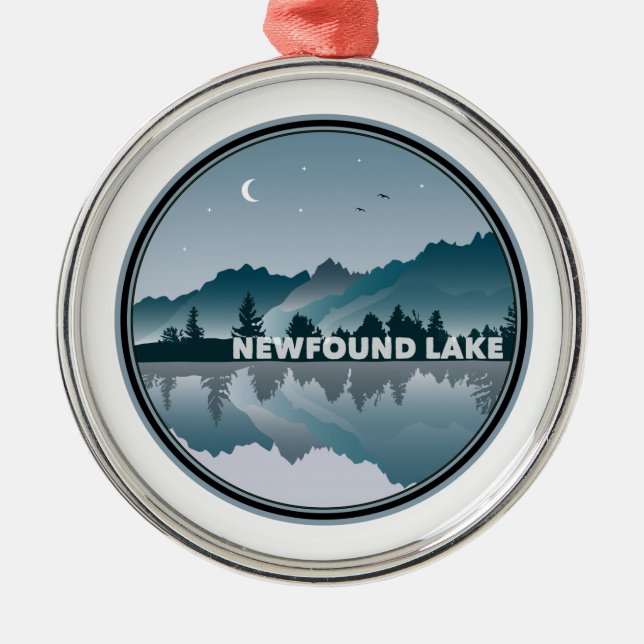 Newfound Lake New Hampshire Reflection Metal Ornament (Front)