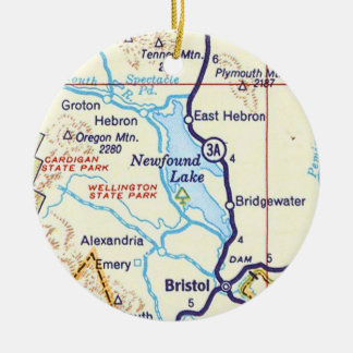 Newfound Lake, NH Map Ornement de Noël