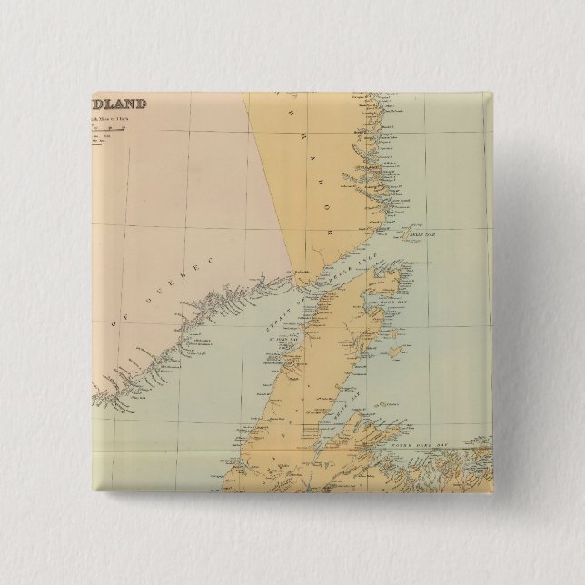Newfoundland 2 Inch Square Button (Front)