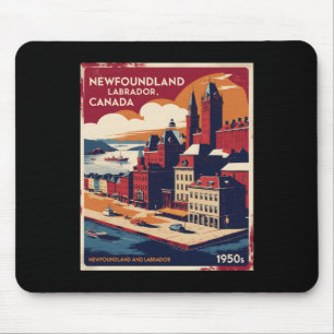Newfoundland And Labrador Canada 1950s Vintage Tra Mouse Pad