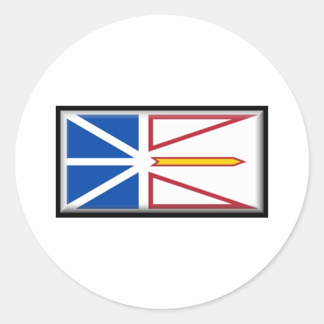 Newfoundland and Labrador Flag Classic Round Sticker (Front)