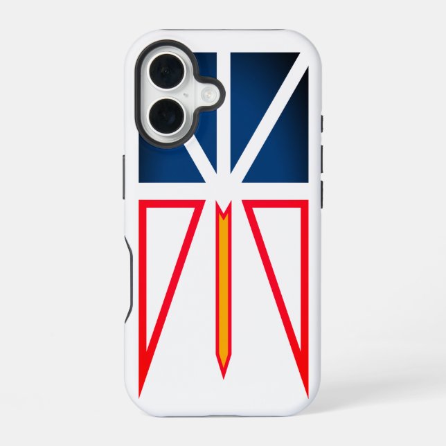 Newfoundland and Labrador flag iPhone 16 Case (Back)