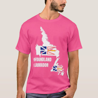 Newfoundland and Labrador Flag Map NL Canada  T-Shirt