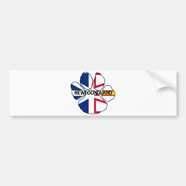 Newfoundland_and_Labrador flag name paw Bumper Sticker (Front)
