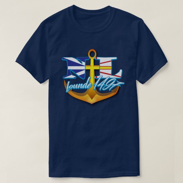 Newfoundland and Labrador Initials - founde 1497 - T-Shirt (Design Front)