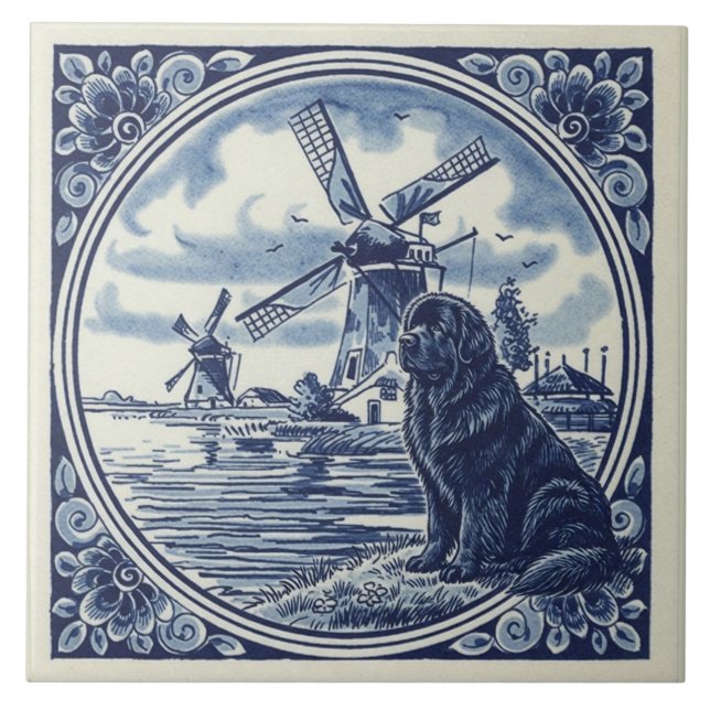 Newfoundland at the Dutch Windmills Tile (Front)