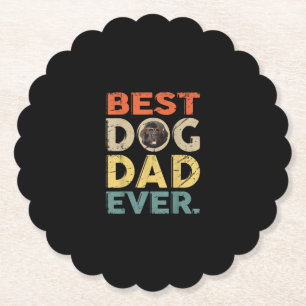 Newfoundland best dog dad ever gifts paper coaster