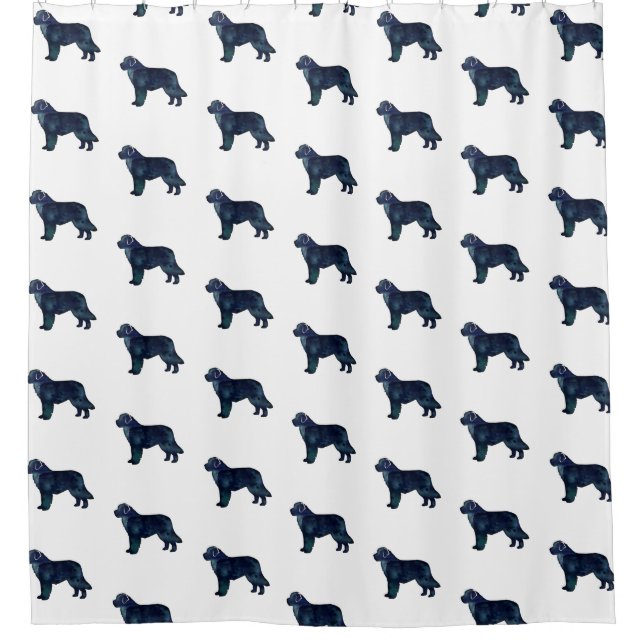 Newfoundland Black Watercolor Silhouette (Front)