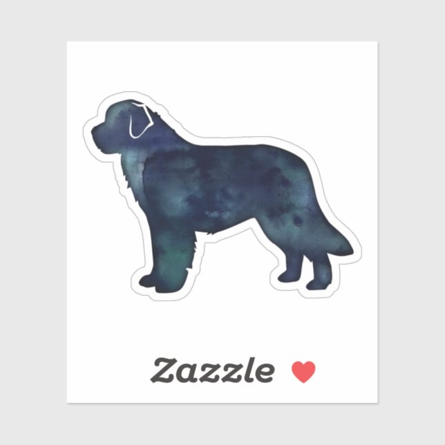 Newfoundland Black Watercolor Silhouette (Sheet)