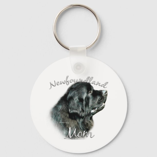 Newfoundland (blk) Mom 2 Keychain (Front)