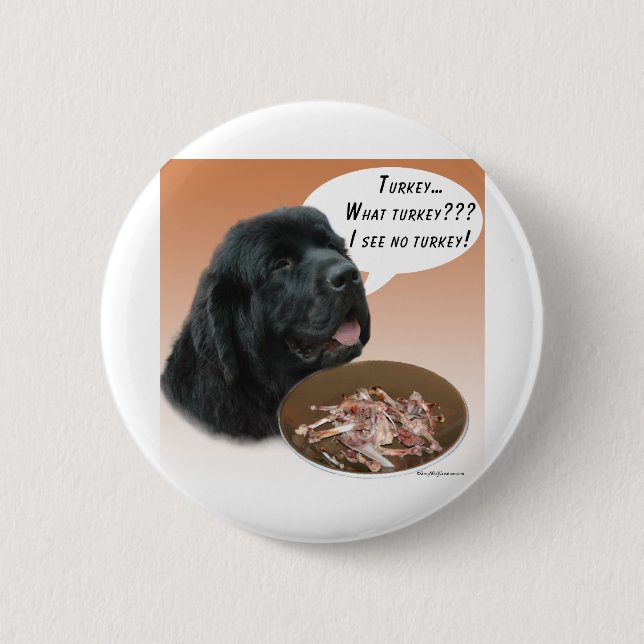 Newfoundland (blk) Turkey 2 Inch Round Button (Front)