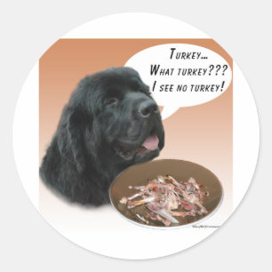 Newfoundland (blk) Turkey Classic Round Sticker
