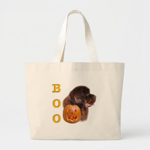 Newfoundland (brn) Halloween Boo Large Tote Bag