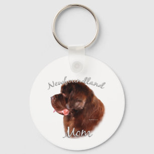 Newfoundland (brown) Mom 2 Keychain