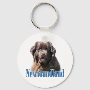 Newfoundland (brown) Name Keychain