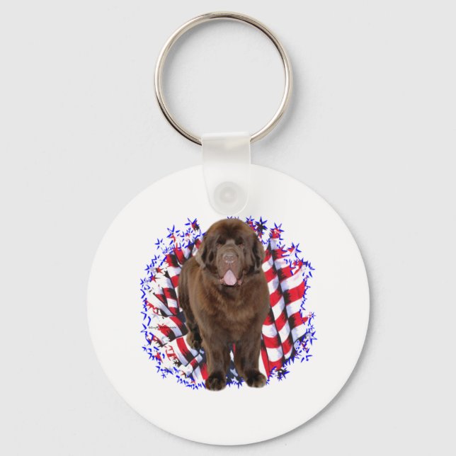 Newfoundland (brown) Patriot Keychain (Front)