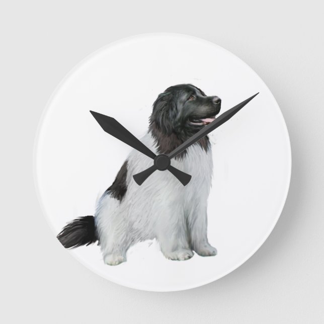 Newfoundland  (C) - Landseer #1 Round Clock (Front)