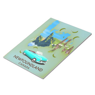 Newfoundland Canada map travel poster Notepad