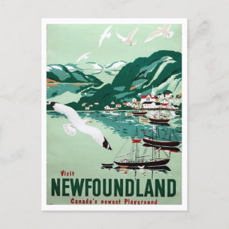Newfoundland, Canada, Retro Travel Postcard