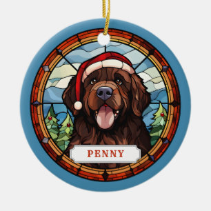 Newfoundland Ceramic Circle Ornament