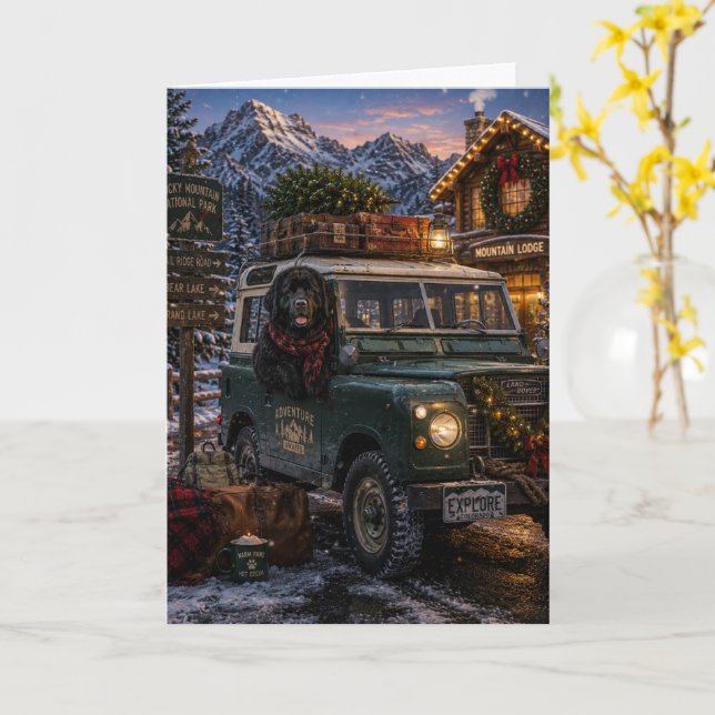 Newfoundland Christmas Adventure Rocky Mountain Card (Yellow Flower)