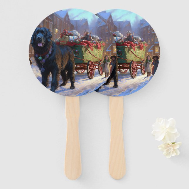 Newfoundland Christmas Festive Season Hand Fan (Front and Back)