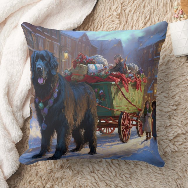 Newfoundland Christmas Festive Season Throw Pillow (Blanket)