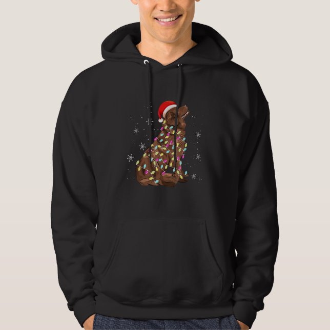 Newfoundland Christmas Light | Funny Dog Lover Hoodie (Front)