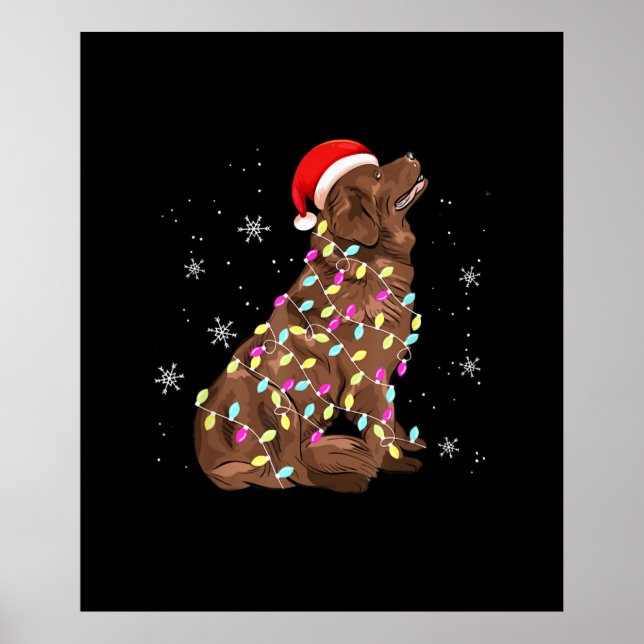 Newfoundland Christmas Light | Funny Dog Lover Poster (Front)