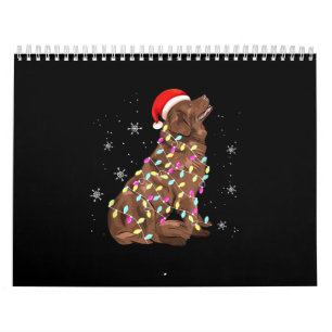 Newfoundland christmas light gift  funny dog lover calendar