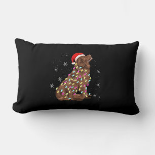 Newfoundland christmas light gift  funny dog lover lumbar pillow