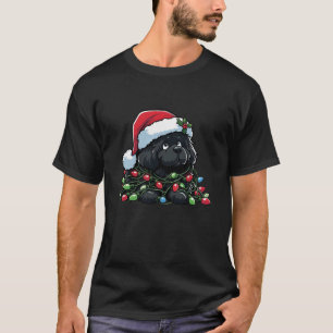 Newfoundland Christmas Lights Dog Funny Xmas T-Shirt