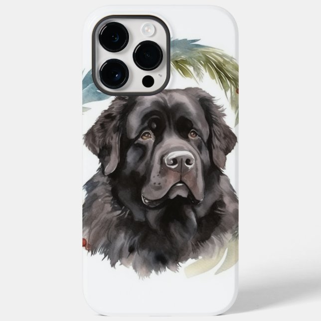 Newfoundland Christmas Wreath Festive Pup  Case-Mate iPhone Case (Back)