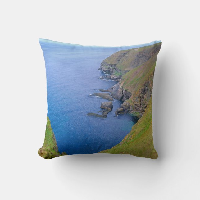 Newfoundland Coastline Throw Pillow (Front)