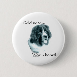 Newfoundland Cold Nose Warm Heart - Button