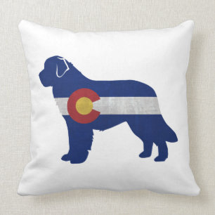 Newfoundland Colorado Flag Silhouette Throw Pillow