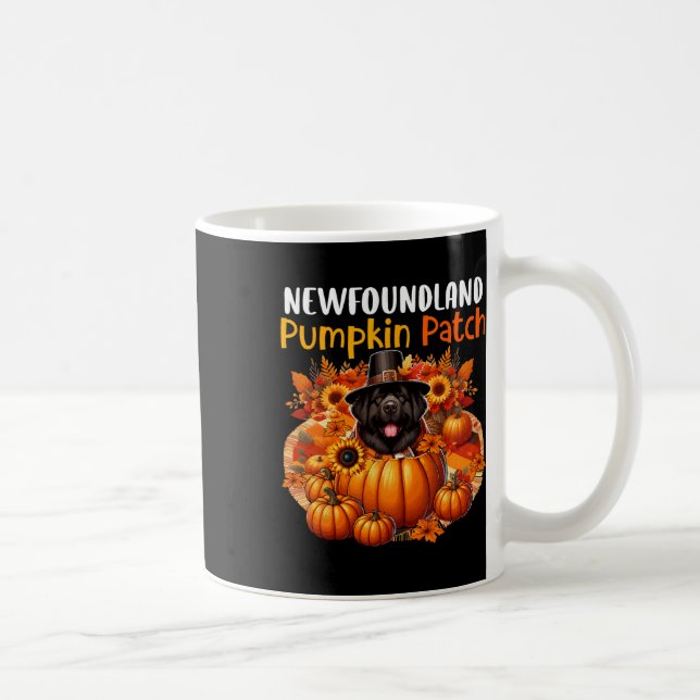 Newfoundland Cute Patch Thanksgiving Pumpkins Fall Coffee Mug (Right)