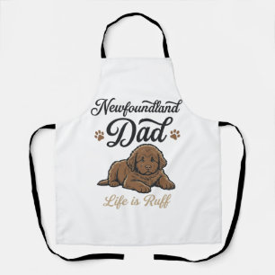 Newfoundland Dad Life Is Ruff Vintage Dog Shirt Apron