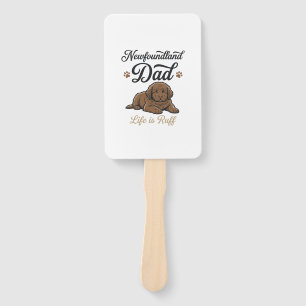 Newfoundland Dad Life Is Ruff Vintage Dog Shirt Hand Fan