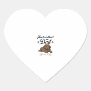 Newfoundland Dad Life Is Ruff Vintage Dog Shirt Heart Sticker