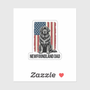 Newfoundland Dad Patriotic Dog Vintage