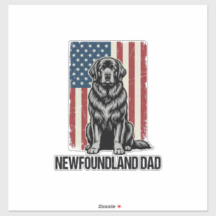 Newfoundland Dad Patriotic Dog Vintage