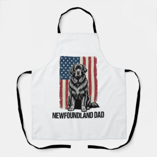 Newfoundland Dad Patriotic Dog Vintage Apron