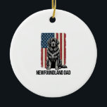 Newfoundland Dad Patriotic Dog Vintage Ceramic Ornament<br><div class="desc">Newfoundland Dad Patriotic Dog Vintage</div>