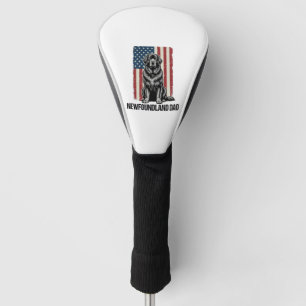 Newfoundland Dad Patriotic Dog Vintage Golf Head Cover