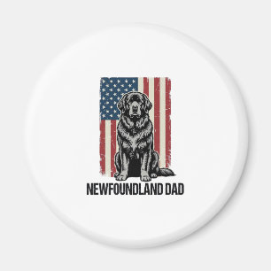 Newfoundland Dad Patriotic Dog Vintage Magnet
