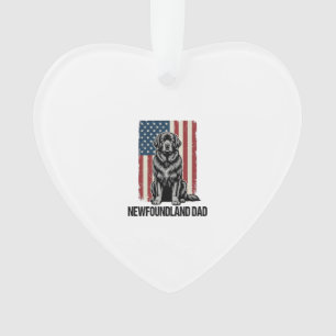 Newfoundland Dad Patriotic Dog Vintage Ornament